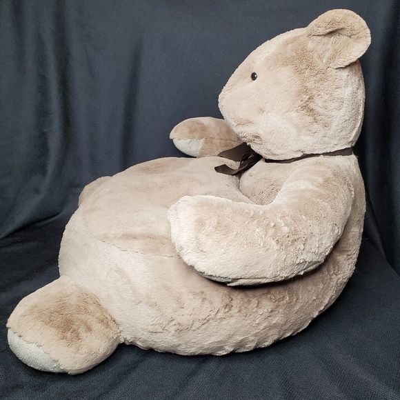 Pottery Barn Kids Bear Plush CRITTER CHAIR Brown Bow Photo Shoot Storytime 24x24 - Picture 4 of 15